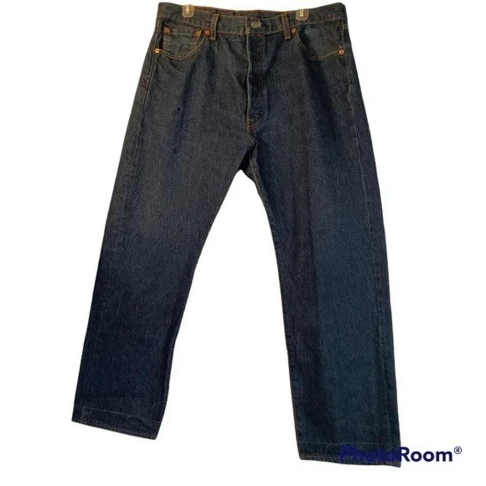 Levi's 501 Mens Button Fly Dark Wash Jeans sz 38/30